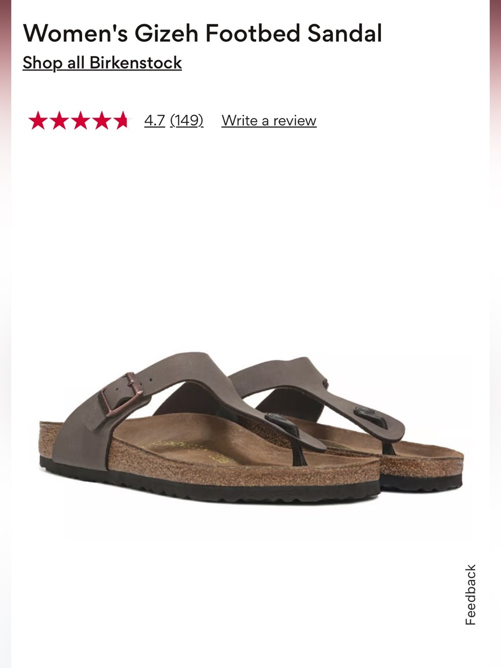 Birkenstock Women’s Gizeh Sandals - Dark Brown